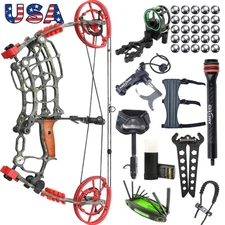 Archery Compound Bow Kit 30-60lbs  Dual-use Short Axis Hunting Target RHLH