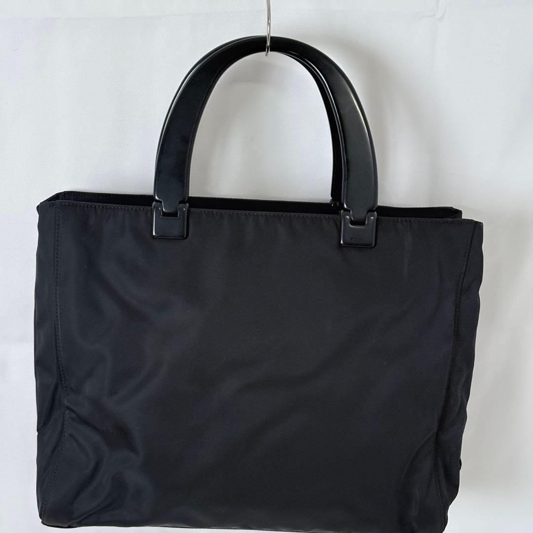 Prada Nylon Handle Tote Bag Black Classic Vintage Authentic thumbnail 8