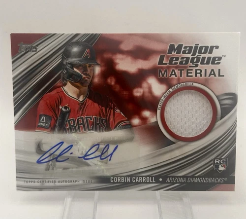 2023 Topps Update Major League Material /25 Corbin Carroll Rookie Auto RC