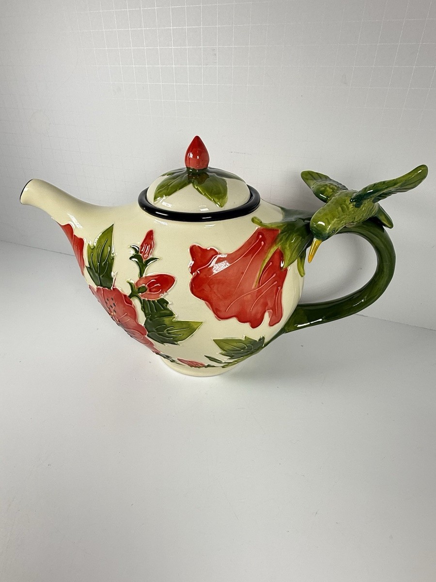 Blue Sky Clayworks - Hummingbird & Hibiscus Teapot 2011 | eBay
