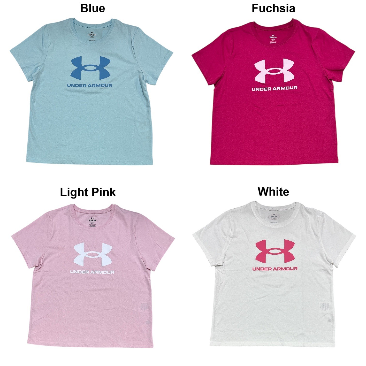 Under Armour Girls' UA Big Logo Short Sleeve Crew Tshirt