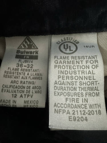 LOT OF 2 Bulwark FR Blue Canvas Pants 36x32 Cat2 2112 Fire Resistant - Picture 3 of 6