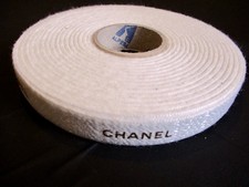 Chanel White  Metallic Gold Ribbon FULL ROLL - 25 meters/ 27  YARDS