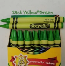 24ct Crayola Crayons (Yellow Green) Single Color Bulk Lot Wax Melting Crafts