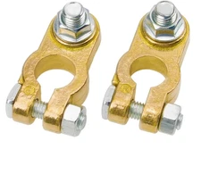 Universal Brass Battery Terminal Connectors Top Post Clamp Set for Car RV Boat T