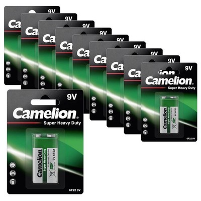 10x Camelion Super Heavy Duty Batterie 9V E-Block Zink-Kohle 9 Volt Blister