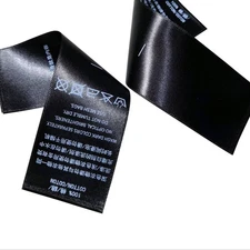 Private Design logo Custom Silk Ribbon Printed Wash Care Clothing Label Garments