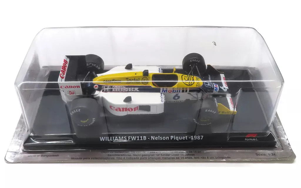 Minicar 1/24 Williams Fw11B Nelson Pike Canon 6 Weekly Big Scale F1 Collection