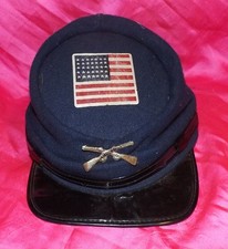 CIVIL WAR UNION OFFICER SOLDIER GENERAL ARMY COSTUME KEPI HAT CAP NAVY BLUE S