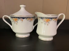 Vintage epoch Fine China Park Manor Creamer & Sugar Bowl