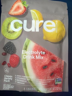 Cure Hydration | Plant-Based Electrolyte Drink Mix | 8 Servings (Pack of 1)