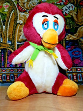Vintage Brechner Plush Toy Co Penguin With Scarf 14" Colorful