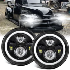 Headlights High&Low Beam For Chevy C10 C20 Pickup Truck 2x DOT 7"inch Round LED
