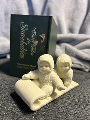 Dept 56 Snowbabies DOWN THE HILL WE GO Figurine  with box