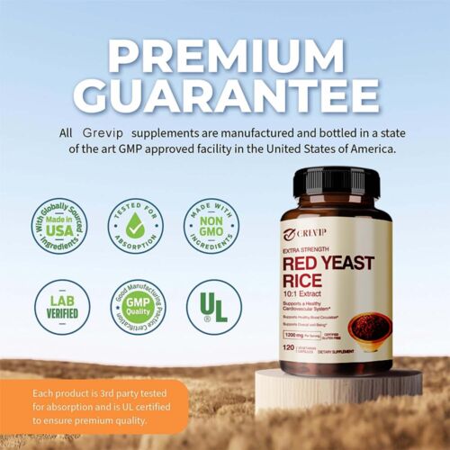 120pcs Red Yeast Rice Capsules 1200mg - Cardiovascular Health, Lower Cholesterol - Picture 4 of 11