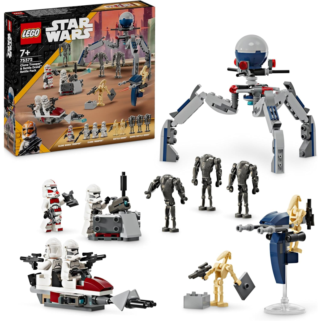 Lego Star Wars 75372 Clone Trooper & Battle Droid Pack Speeder Bike & Figures