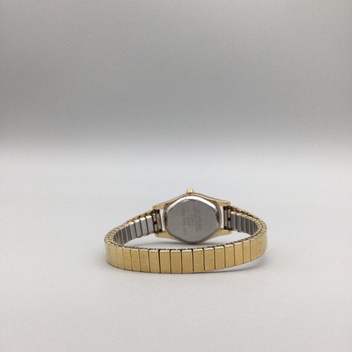 Vtg Armitron Diamond Watch Women 20mm Gold Tone Black Oval Dial New Battery a3 - Picture 5 of 13