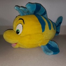 VTG Disney Little Mermaid Mattel Flounder 25" Plush Crinkle Fins Jumbo Fish Rare