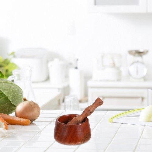 Wooden Garlic Pounder Convenient Grinding Bowl Pestle with Household - Picture 3 of 12