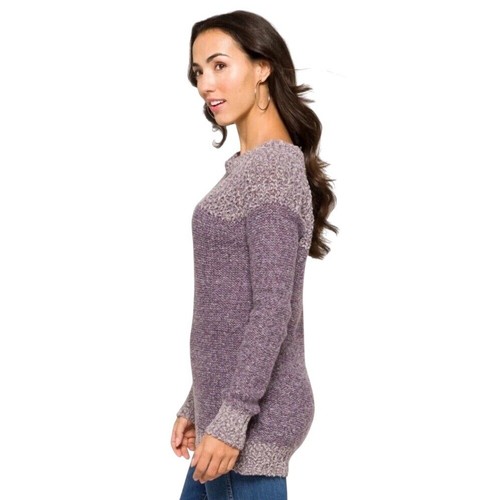 ANTHROPOLOGIE SCHICKSAL Clairina Georgi lila strukturierter Colorblock-Pullover MEDIUM EUC - Bild 3 von 4