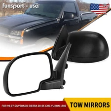 Pair Manual Mirrors for 1999-2006 Chevy Silverado GMC Sierra 1500 2500HD 3500