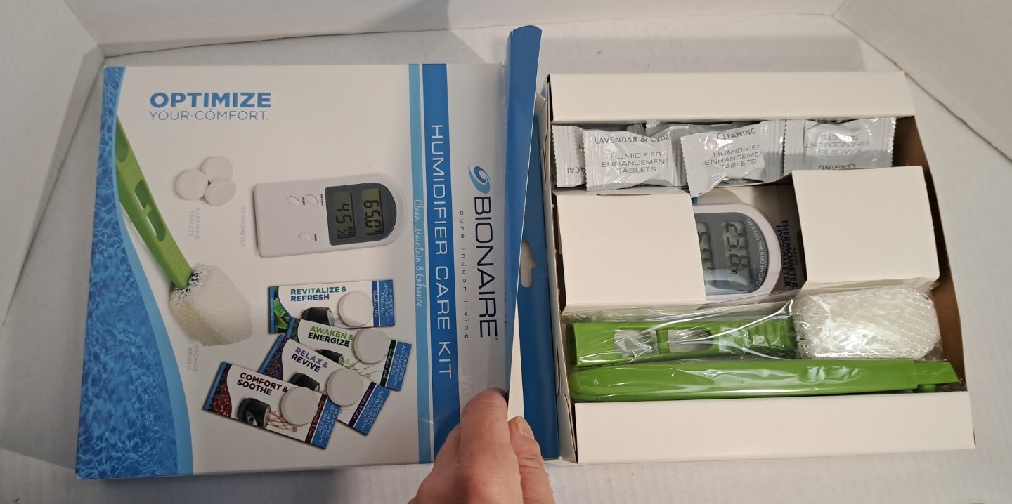 Bionaire Humidifier Care Kit Hygrometer Aromatherapy Cleaning Tablet Brush