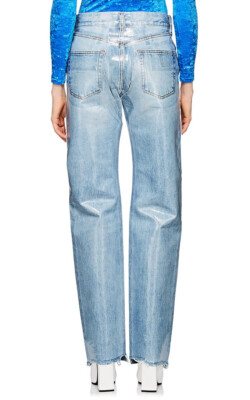 Balenciaga Blue Laminated Straight-Leg Jeans | Size W27 Balenciaga Blue Laminated Straight-Leg Jeans | Size W27