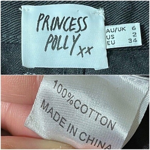 Princess Polly High Waist Button Closure Straight Leg Pants Women's Sz 2 - Picture 10 of 11