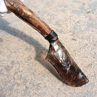 200mm hand carved natural ice obsidian dagger Crystal knife DIY Reiki healing