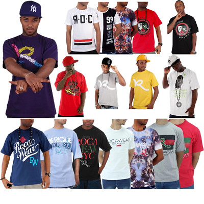 Rocawear Herren Logo T-Shirt - Baumwolle Freizeit Hip Hop Urban Streetwear Tee S-3XL