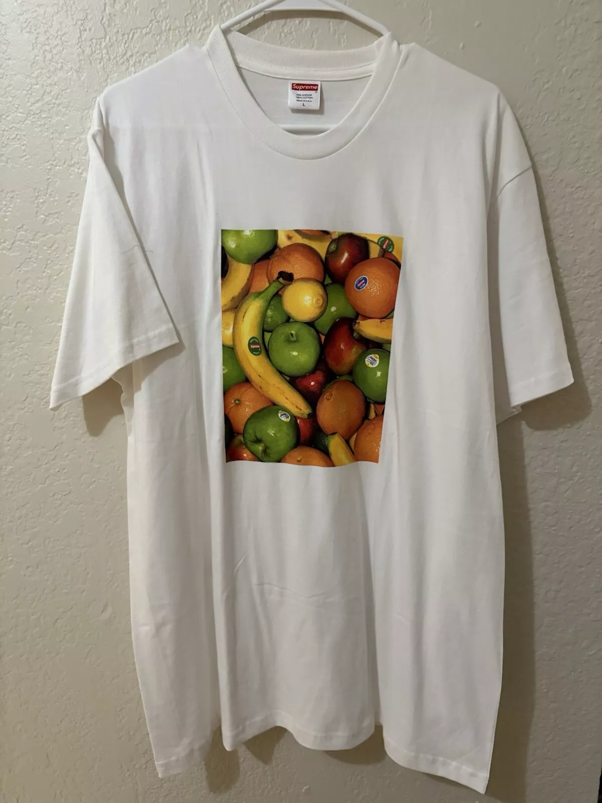 Supreme SS19 Fruits Blanc Manches Courtes Homme Taille L NEUF