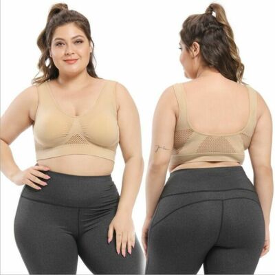 Damen Push up Sport BH Bra Unterwäsche Slim Fitness Yoga Tops Bustier Übergröße*