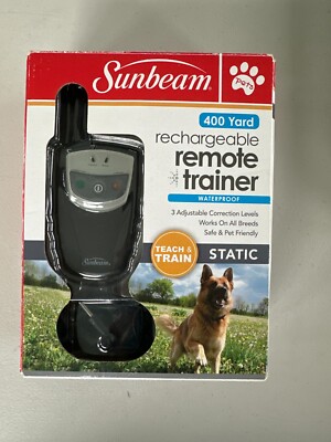 Sunbeam Rechargeable Remote Trainer Static 400 Yard Teach & Train SBRTSS2