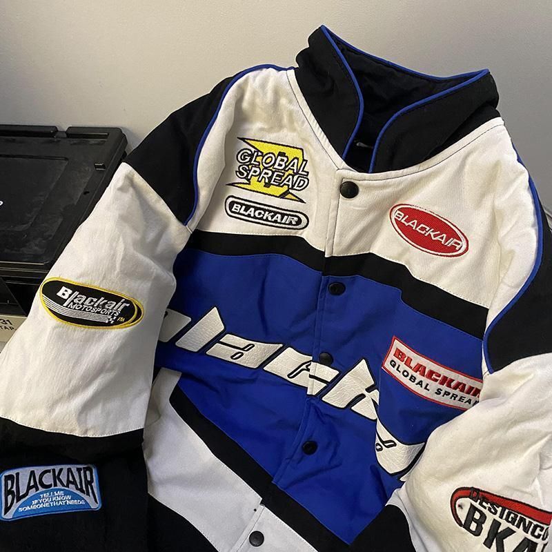 Chaqueta de Carreras Retro para Hombres Primavera Nueva Mujeres Color A juego Abrigo de Béisbol Nuevo EE. UU.