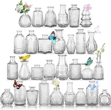 30 Pcs Glass Bud Vases Set,Small Glass Vases for Flowers as Wedding Centerpieces