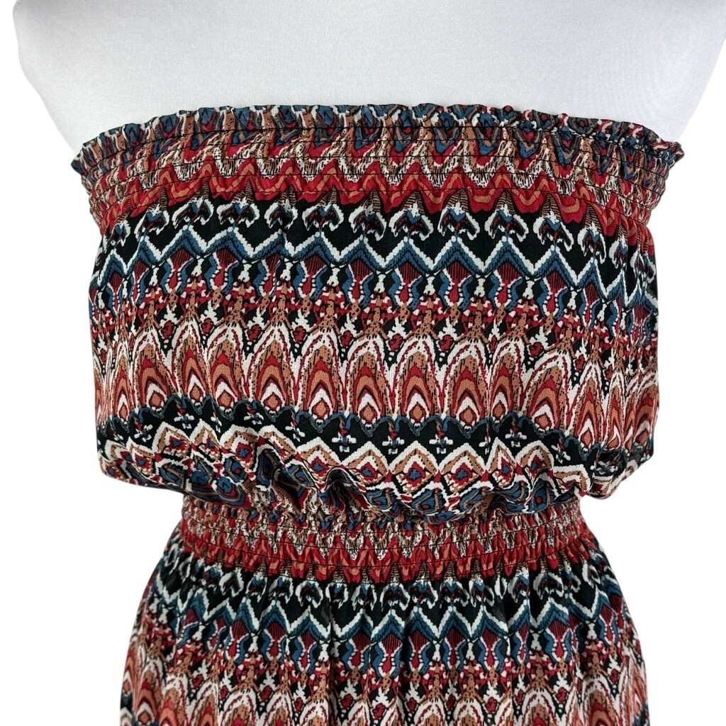 Deb Strapless Multicolor Patterned Ruffle Hem Lin… - image 2