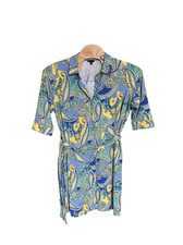 Talbots 2xP Belted Paisley Yellow and Blue Dress NWT