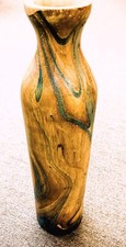 turned wooden vase