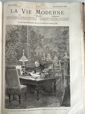 La Vie Moderne 21 Oct 1880 Lithographie Original  Comédie Française 