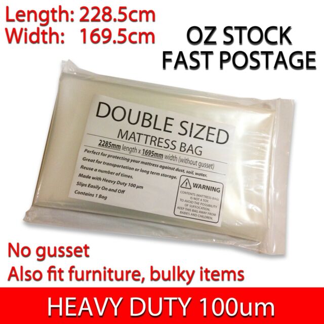 DOUBLE SIZE HEAVY DUTY - Mattress Plastic Cover Protector Storage Bag