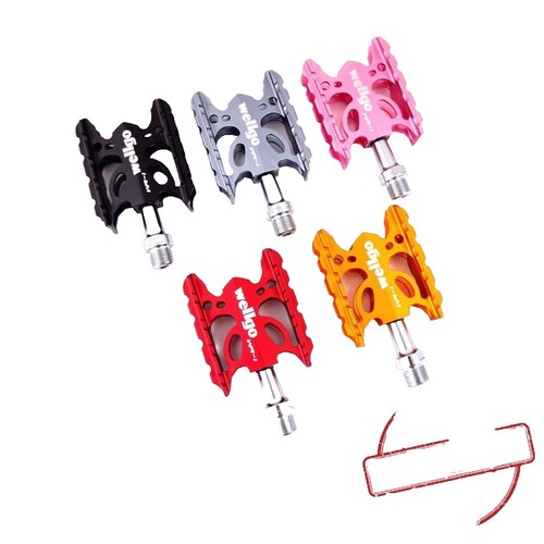 Paire Pédales en Plastique Avec Broche Gros 9/16 Bleu PED04B