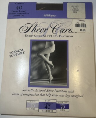 JCPenney Sheer Busy 40 Sheerest Extra Medium Support Pantyhose Taupe Average