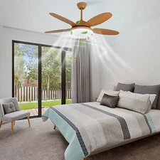 48 Inch Modern Fandelier Ceiling Fan, Contemporary Indoor LED Ceiling Fan