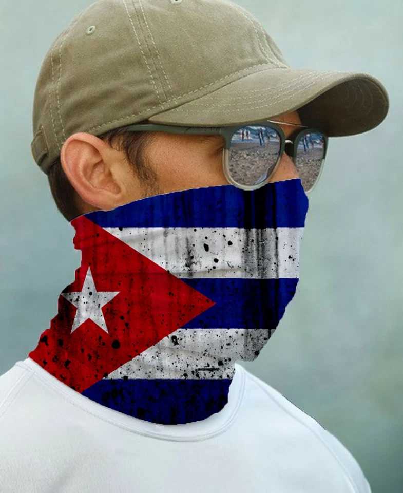 PARAGON SUN GAITER Cuban Flag UPF 50+ UV Protecter Fishing Sport Outdoor Face Neck Mask