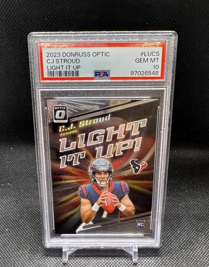 2023 DONRUSS OPTIC LIGHT IT UP CJ STROUD ROOKIE HOUSTON TEXANS RC PSA 10