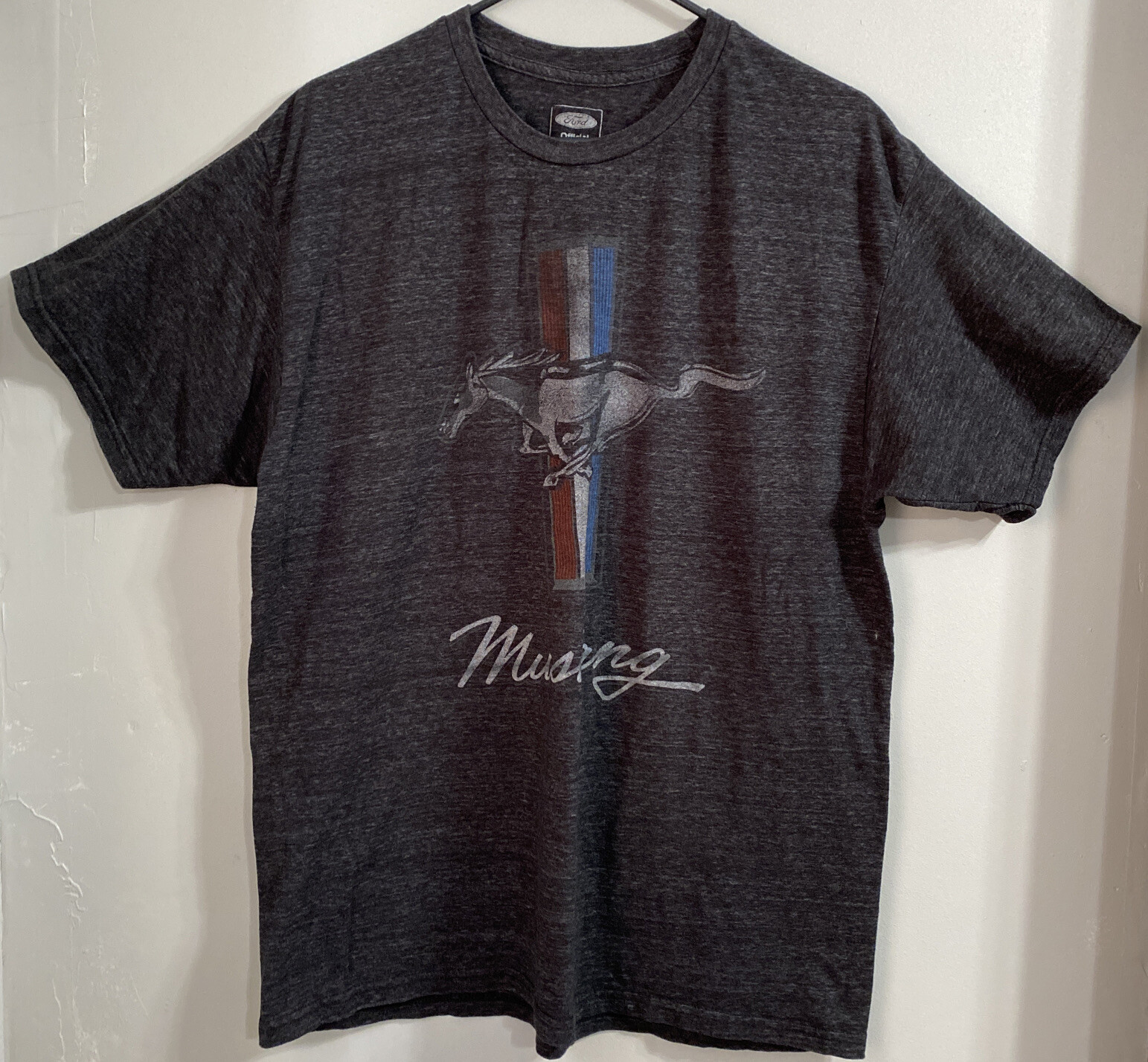 PONY T shirt maglietta FORD Mustang manica corta uomo XL grigio scuro logo grande