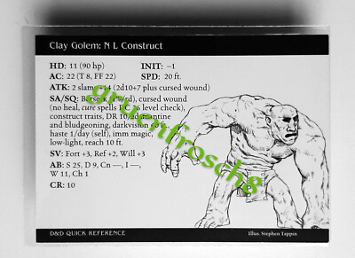  CLAY GOLEM  25 RARE  ARCHFIENDS 2004  D&D MINIATURES GAMES CARD DDM MAGE KNIGHT