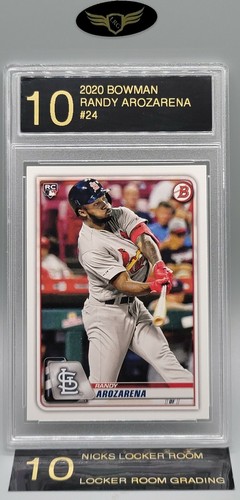 2020 Bowman St Louis Cardinals RANDY AROZARENA #24 rookie RC graded mint LRG 10
