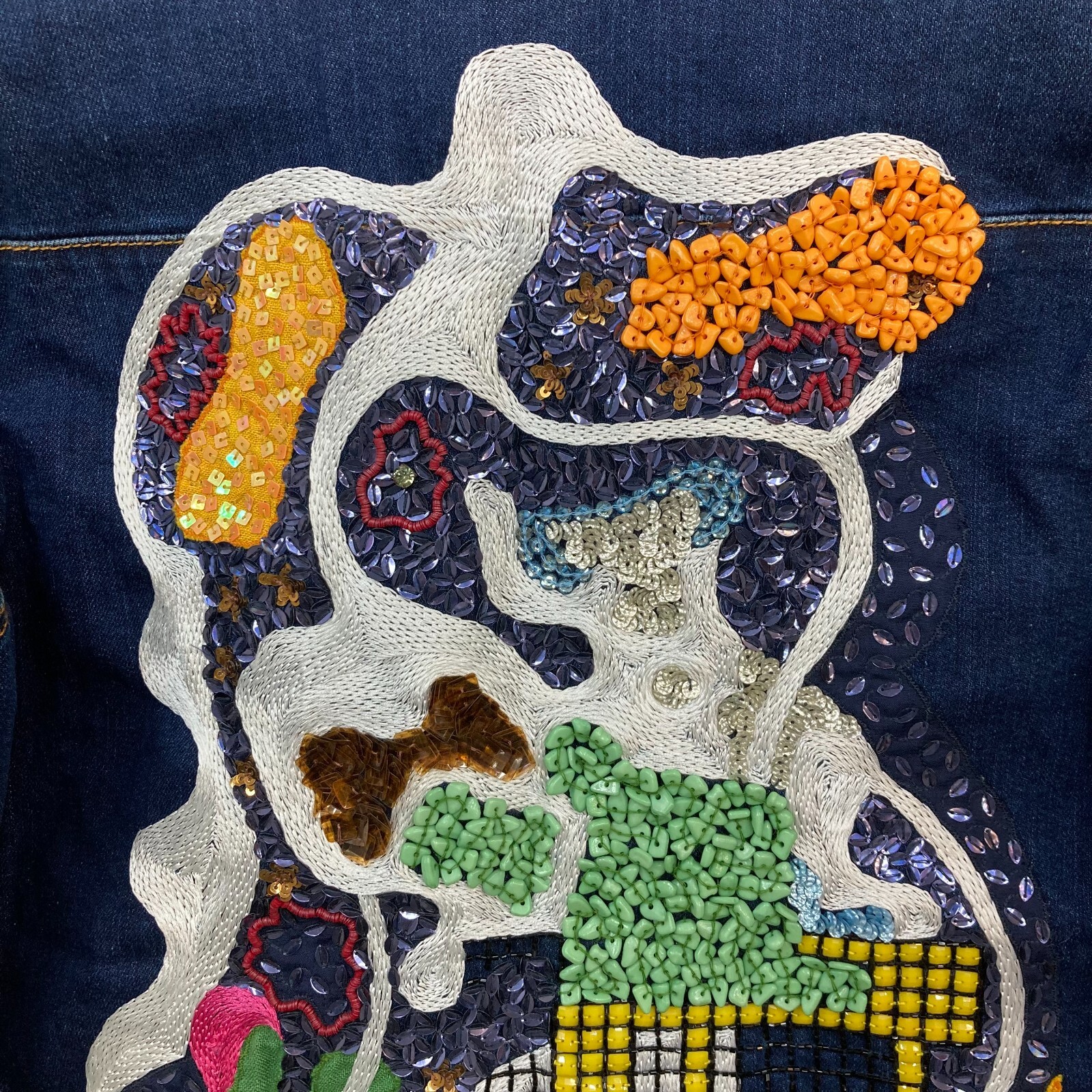 MSGM Jacket Womens 40 Blue Sequin Embroidered Det… - image 11