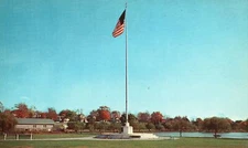 Vintage Postcard Memorial Park Armed Forces Flag Pole Spring Valley New York NY